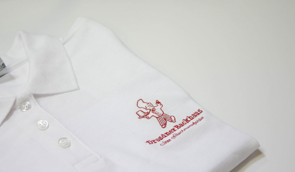 Direkteinstickung - Dresdner Backhaus - bestickte T-Shirts